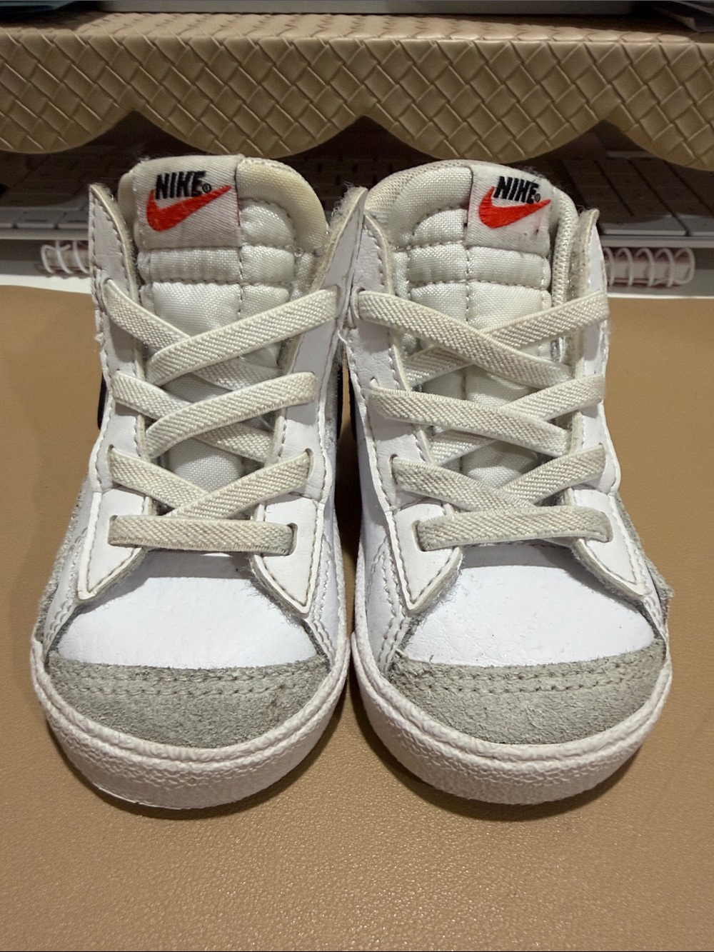 Nike Kids White & Red High-Top Sneakers